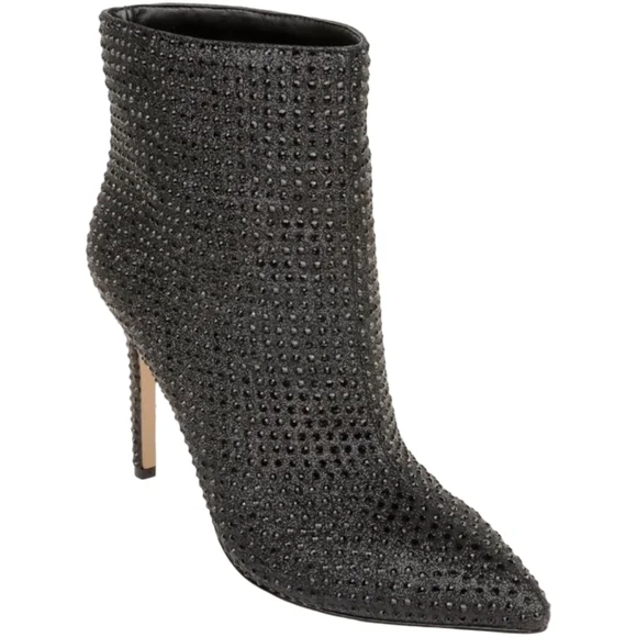 Jewel Badgley Mischka Jude Rhinestone Ankle Bootie Pointed Toe High Heel Size 8