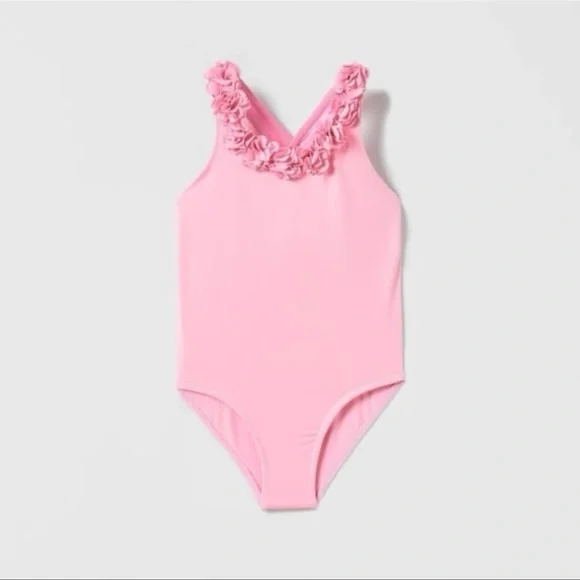 Zara Kids Pink Floral Swimsuit - Size 4-5 Years