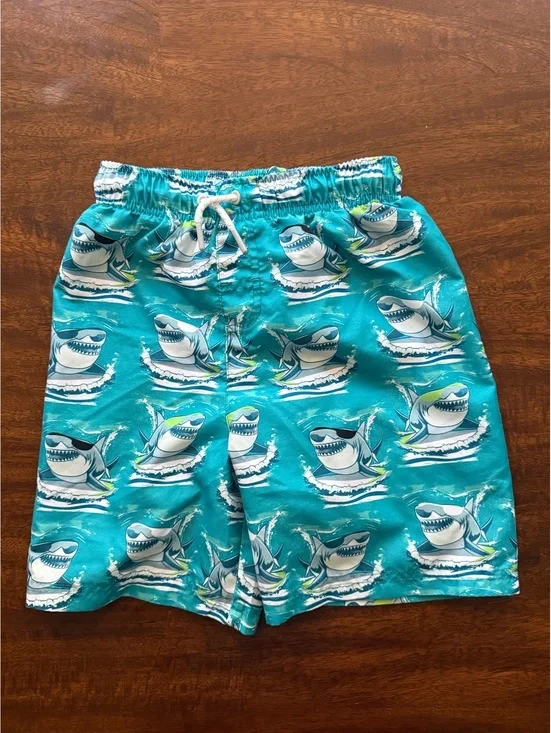 Surf Zone Boys' Shark Print Swim Trunks Size L (7)