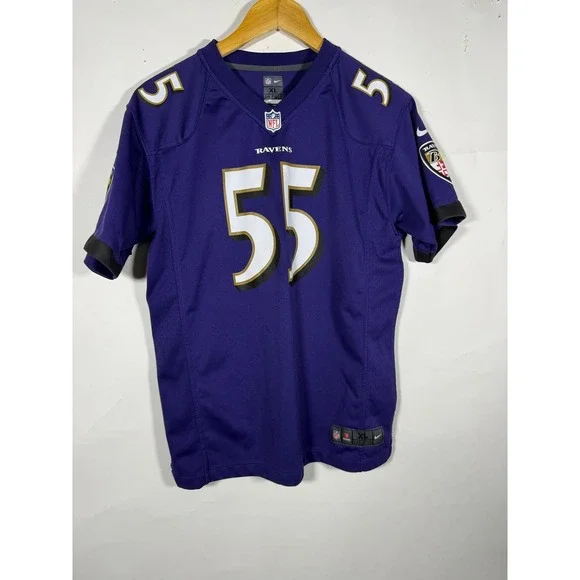 Nike Baltimore Ravens Terrell Suggs 55 Youth XL Football Jersey Purple 18/20