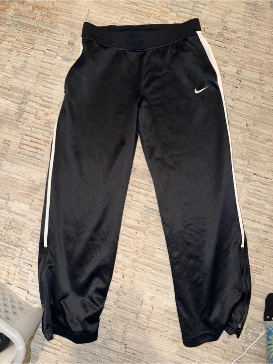 Nike Adult Black Joggers with White Side Stripes