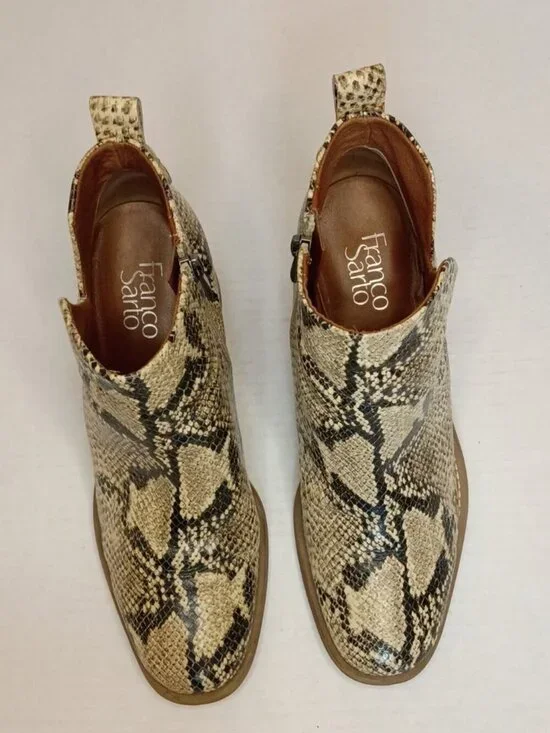 Franco Sarto Klora Roccia Snakeskin Ankle Boots Women's Size 9M