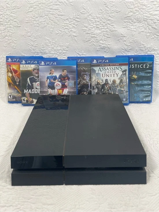 Sony PS4 Console in Black with PlayStation Logo