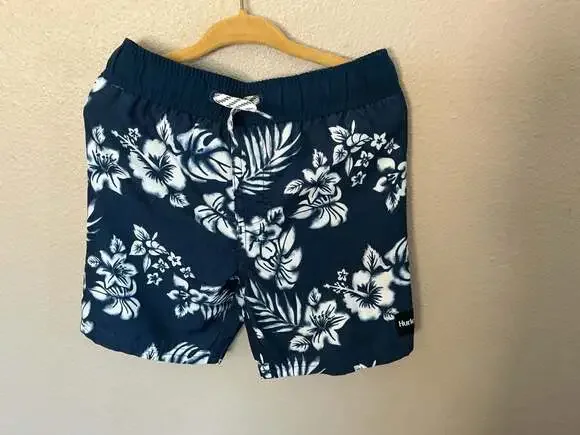 Hurley Boys Floral Tropical Print Swim Trunks Size 4T