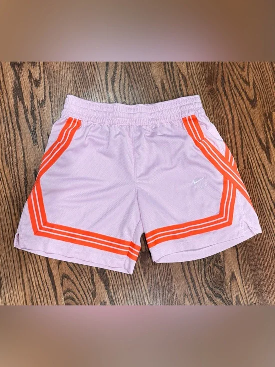 Nike Light Pink Shorts with Bright Orange Accents