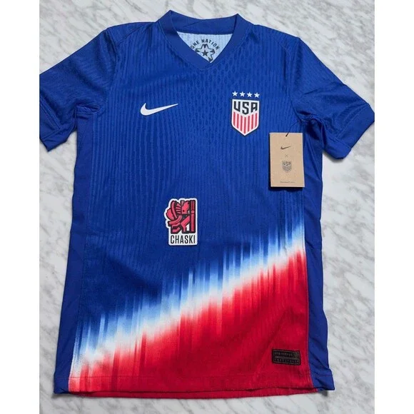 Nike 2024 USWNT 4-Star USA Adv Knit Away Soccer Jersey FJ1526-418 Kids Medium