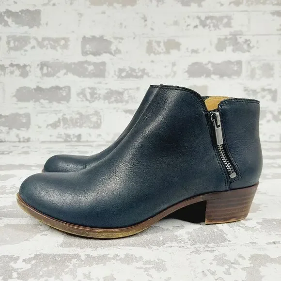 Licky Brand Black Leather Ankle Boots - Side Zip 8