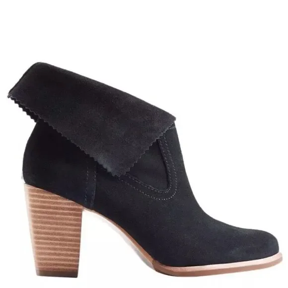 NEW UGG Thames Black Suede Ankle Heel Boots