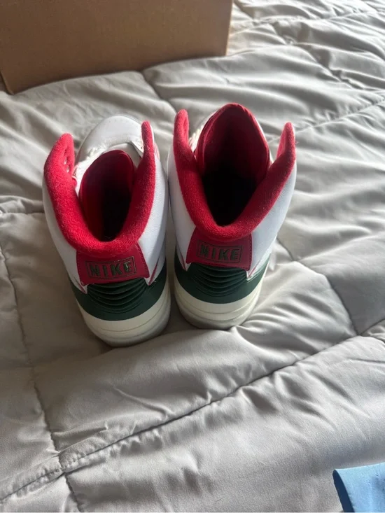 Nike Kids White, Red & Green High-Top Sneakers