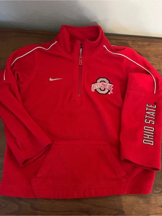 Nike Kids Red Ohio State 1/4 Zip Fleece Pullover