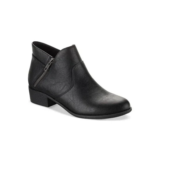 Sun Stone Womens 5.5 M Black Adeline Double Zipper Ankle Booties DISPLAY RX9