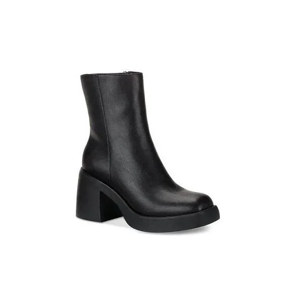 Sun Stone Womens 8.5 M Black Tianna Platform Block Heel Ankle Boots DISPLAY RW8
