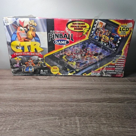 Vintage 2000 Crash Team Racing CTR Electronic LCD Pinball Game EZ-Tec KB Toys