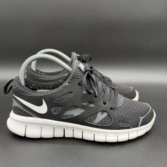 Nike Shoes 6.5y Free Run 2 Sneaker Black Mesh Lace Up Running Shoes