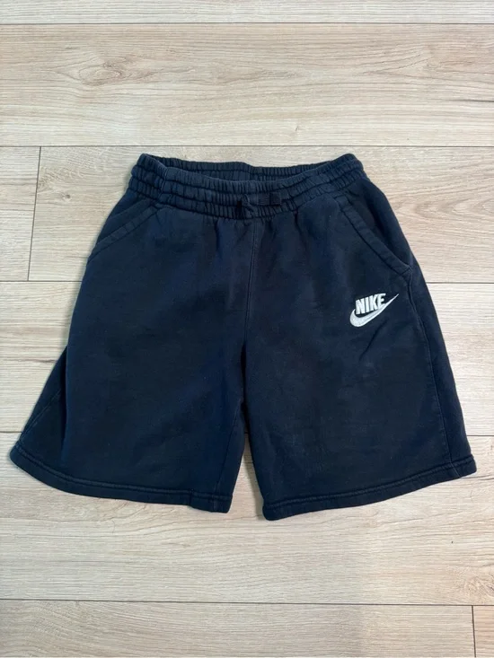 Nike Black Kids Shorts with White Swoosh