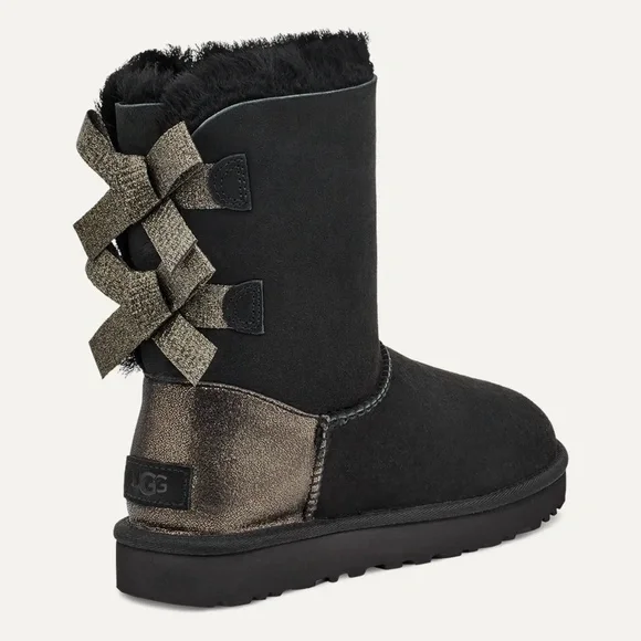 UGG Black Bailey Bow Glitz Boots