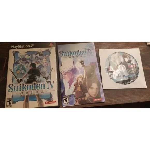 Suikoden IV PlayStation 2 PS2 2005 Sony Complete CIB Black Label Tested Working!
