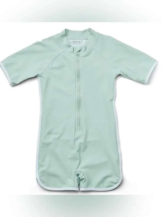 Liewood Lake Shore Blue Zip-Front Kids One-Piece Swim Suit