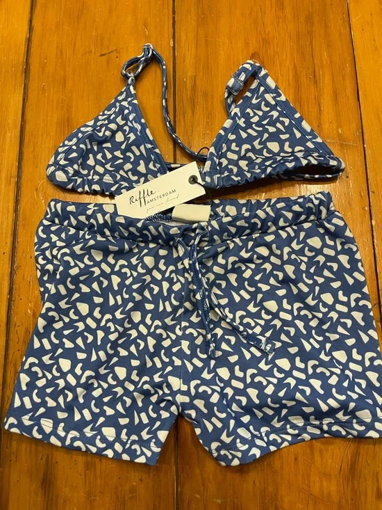 Riffle Amsterdam Blue & White Printed Bikini Set