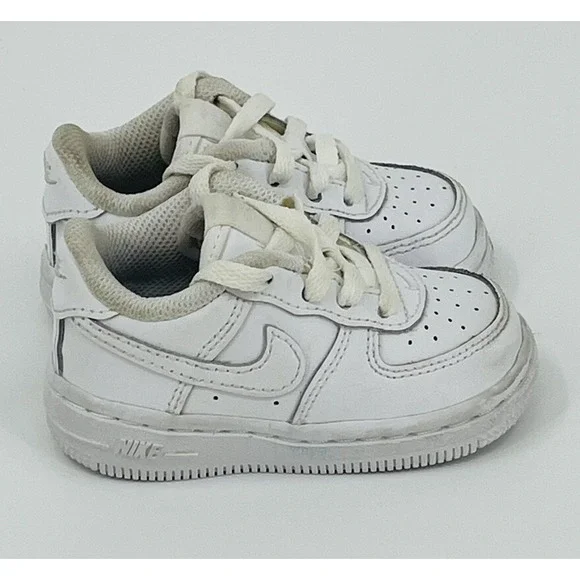 Nike Air Force 1 Low 07 Triple White Leather Sneaker 314194-117 Toddler 4C 2020