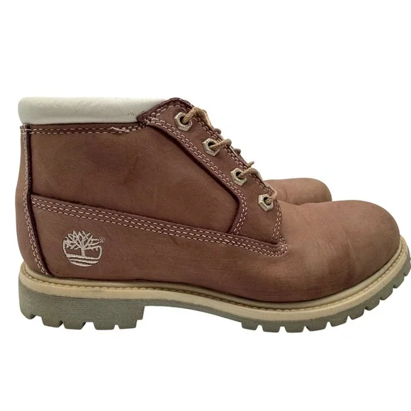 Timberland‎ Nellie Chukka Boots Womens 8.5M dusty pink Waterproof Leather Good