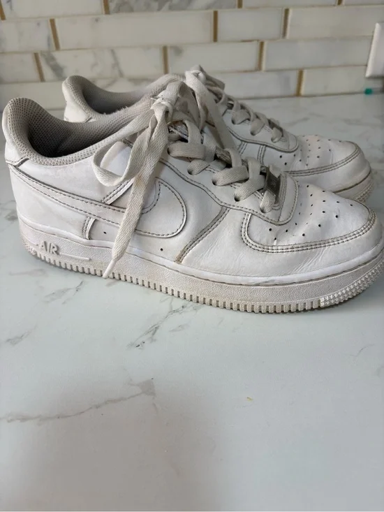 Nike Air force 1's triple white low top sneaker size 5.5Y