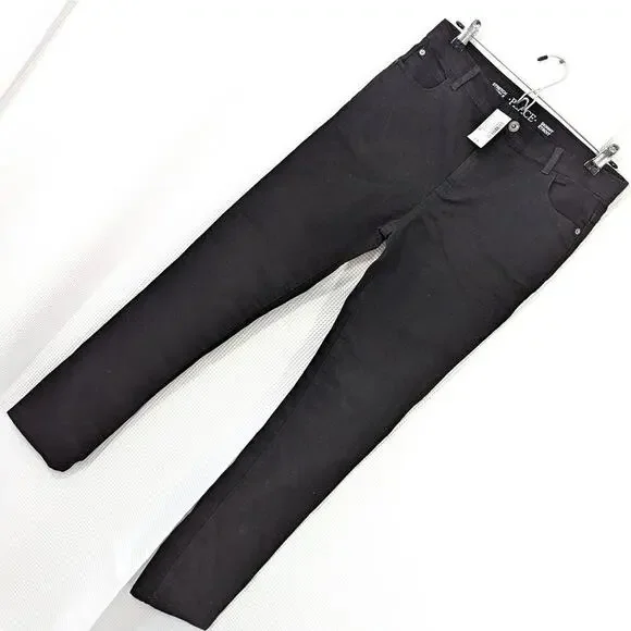 NWT@$97! THE CHILDRENS PLACE! RICH BLACK DENIM STRETCH SKINNY JEANS! SZ 18