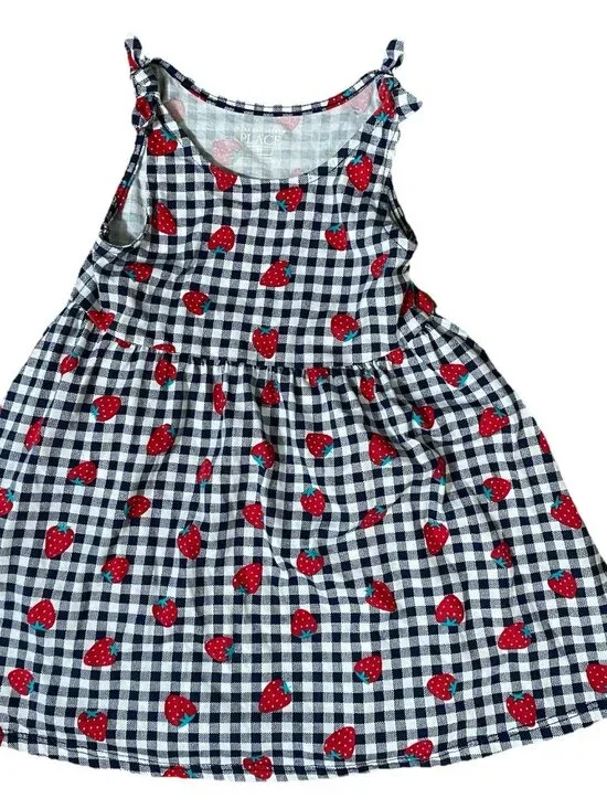 The Children’s Place 3T Toddler Girl Strawberry Gingham Sundress Summer Dress