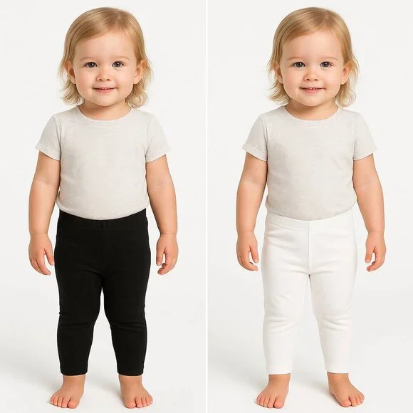3/$20 Bundle 🌈The Children’s Place 2-Pk  Leggings Knit Black White 18-24M capri