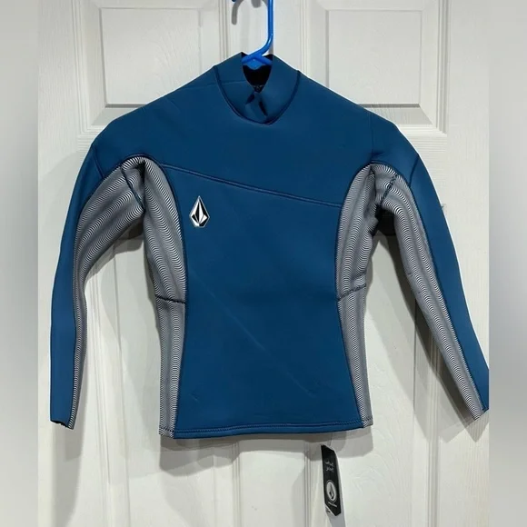 Volcom Boys Size 14 Wetsuit Jacket 2 mm Long Sleeve Blue NWT