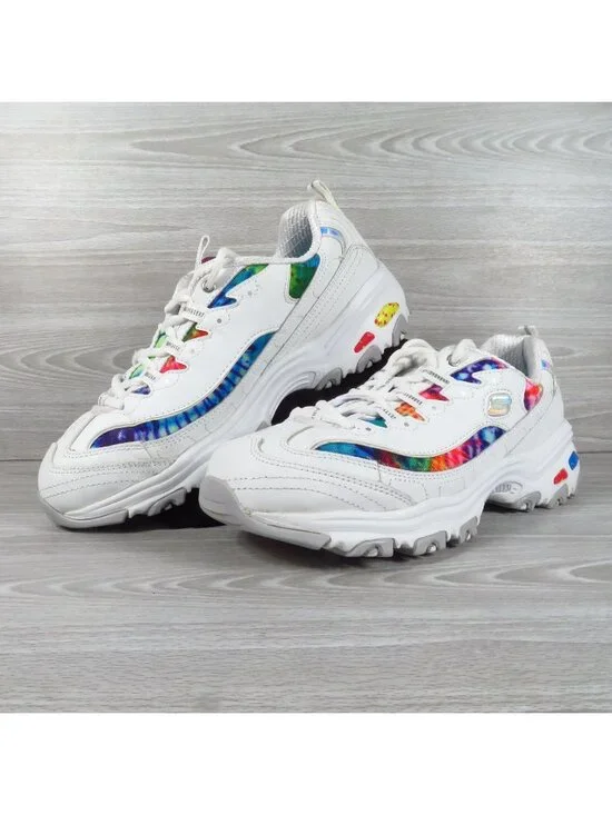 Skechers D'Lites Summer Fiesta White Women's Sz 9.5 Wide Fit Air-Cooled 149015W