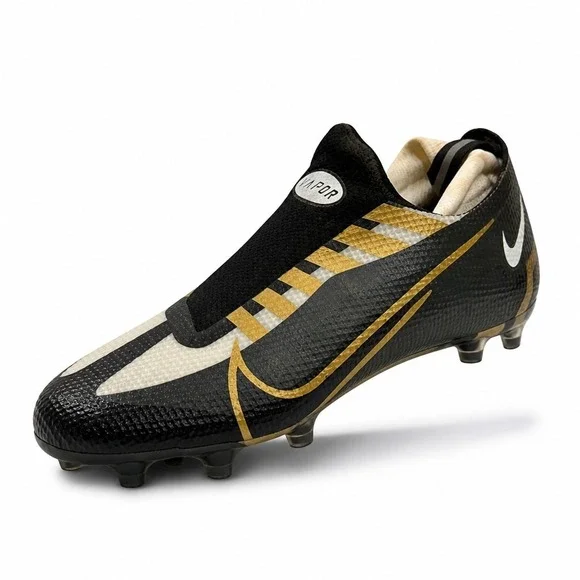 Nike Vapor Edge Pro 360 Womens 9.5 Black Metallic Gold Football Cleats Athletic