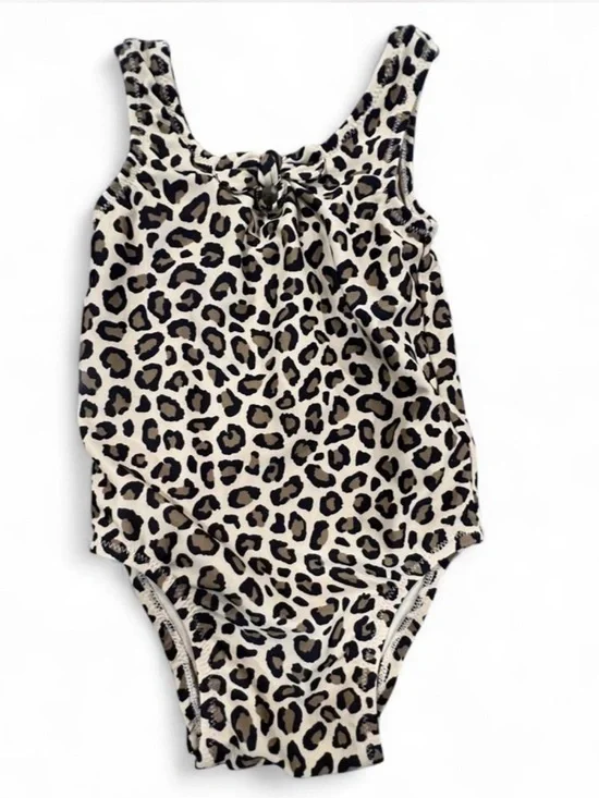 Old Navy Leopard Print Swim Top - Beige and Black