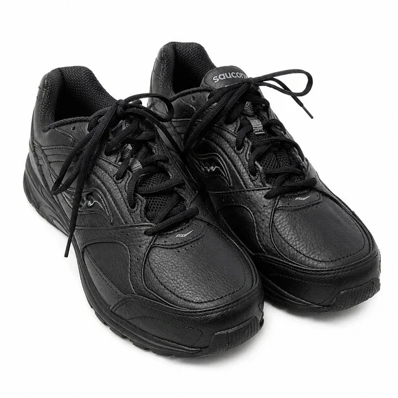 SAUCONY ProGrid Integrity ST2 Walking Shoe Women Sz 9.5 (2E) Triple Black Comfy
