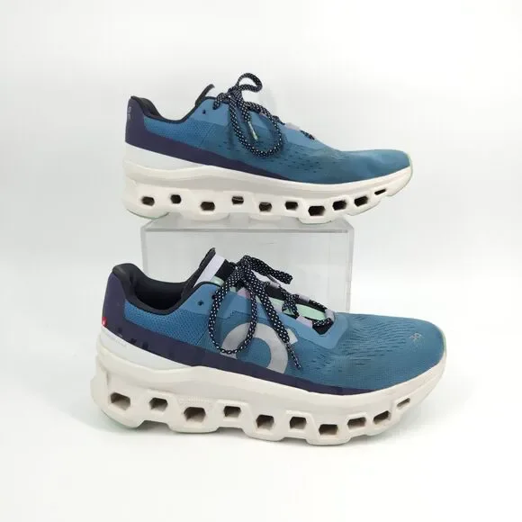 On Cloudmonster Shoes Womens Size 9.5 Blue Athletic Running Walking