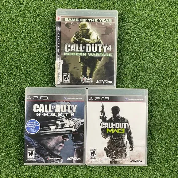 Lot of 3 Call of Duty 4: Modern Warfare, Modern Warfare 3, Ghost PlayStation 3