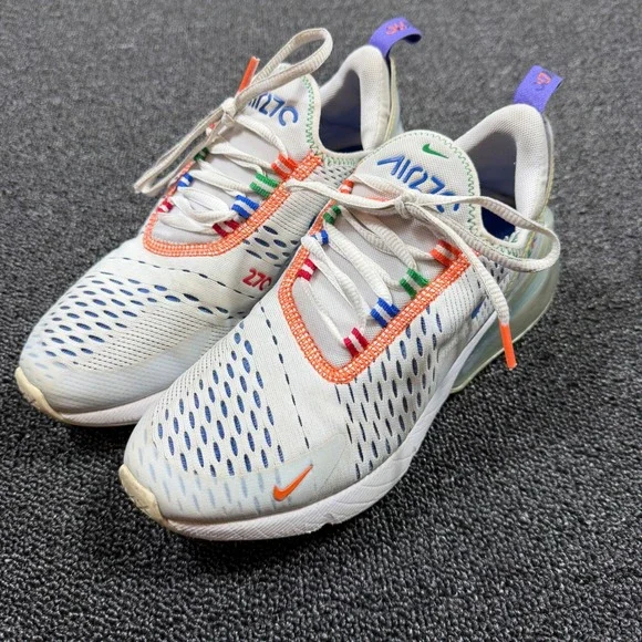 Nike Air Max 270 White University Blue Orange‎ DC1997-100 Womens 7 / Kids 5.5Y