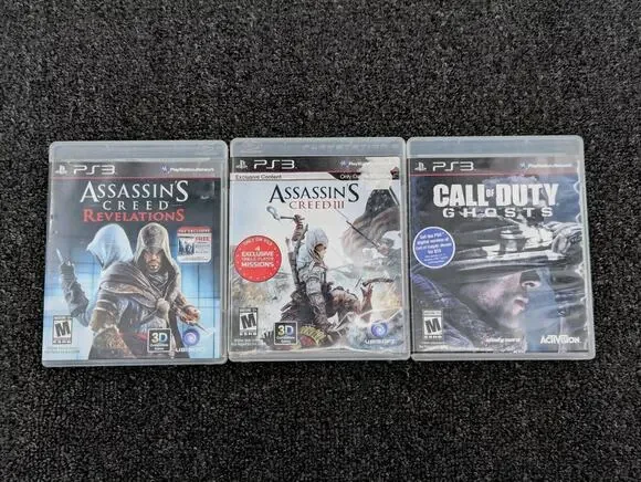 PS3 PlayStation 3 Games Lot Call of Duty Ghosts Assassins Creed 3 & Revelations