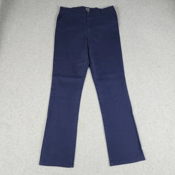The Childrens Place Chino Pants Kids 16 Navy Blue Cotton Stretch Straight Leg