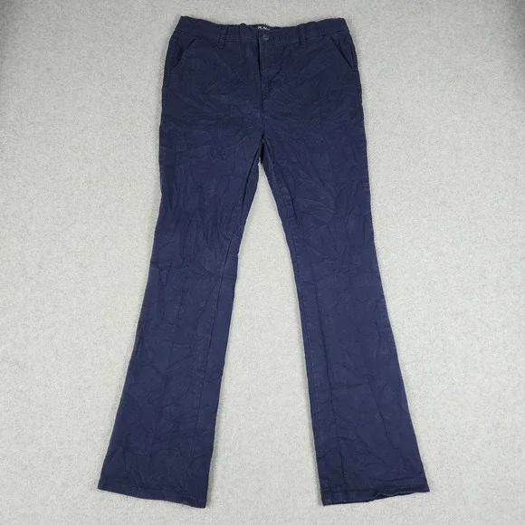The Childrens Place Chino Pants Kids 18 Navy Blue Cotton Straight Leg Stretch