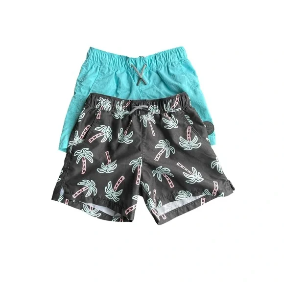 Lot of 2 Rugged Shark Boys Size 8 Swim Trunks Board Shorts UPF 50+