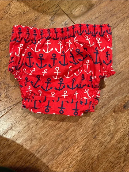 Pottery Barn Kids Red Anchor Swim Trunks