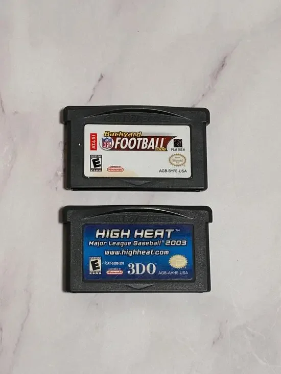 Lot of 2 Nintendo Gameboy GameS Backyard Football 2006 High Heat 2003