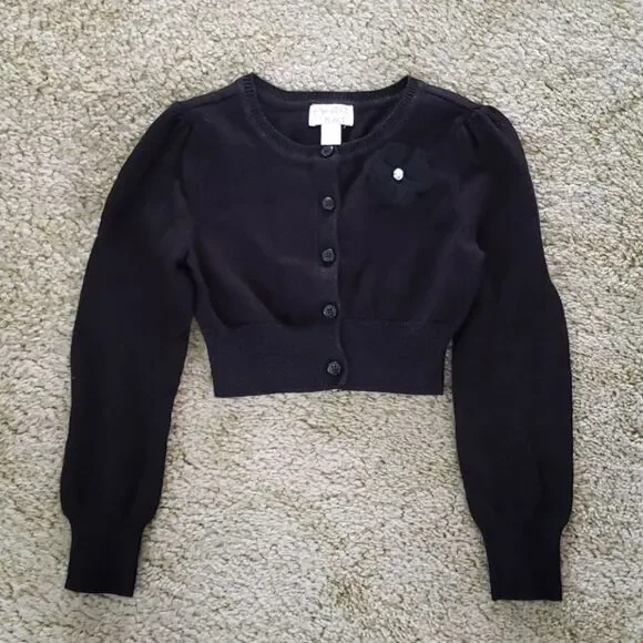 The Children's Place Black Shrug Cropped Sweater S
