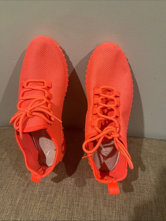 Softspots Bright Orange Knit Athletic Sneakers