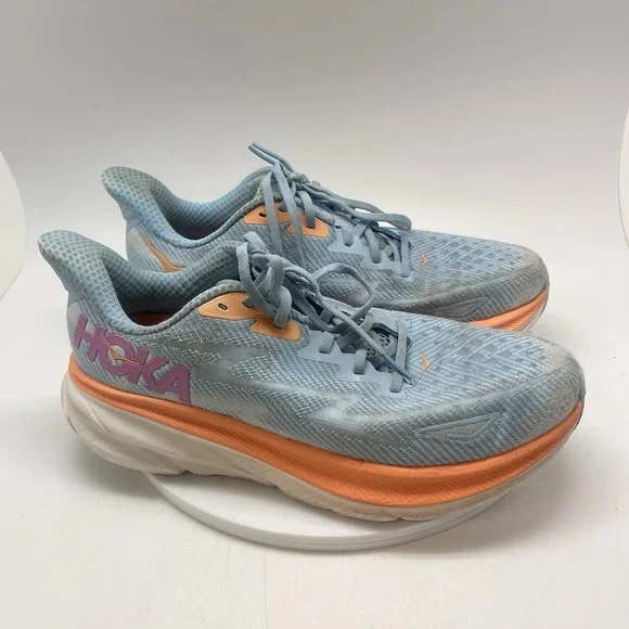 Hoka One One Sneakers Womens 11 B Clifton 9 1127896 ABIW Blue Running Shoes
