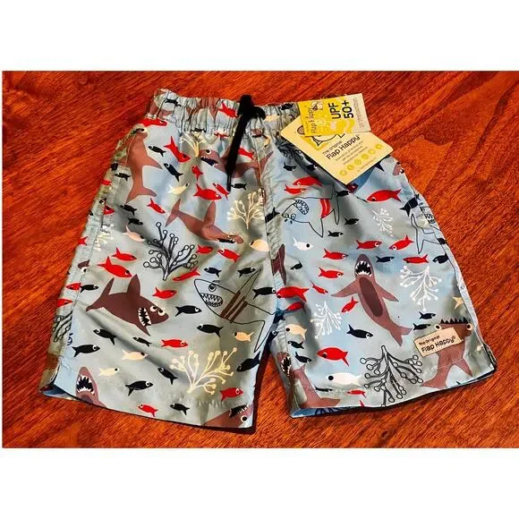 Flap Happy Baby Boys Swim Trunks Shark Print UPF 50+ Size 24M NWT 1987‎ 80s VTG