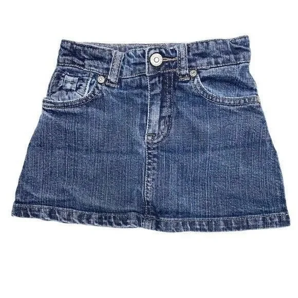 GIrls Jean Skirt Children's Place Glitter Shimmer Denim Bows & Gem Detail