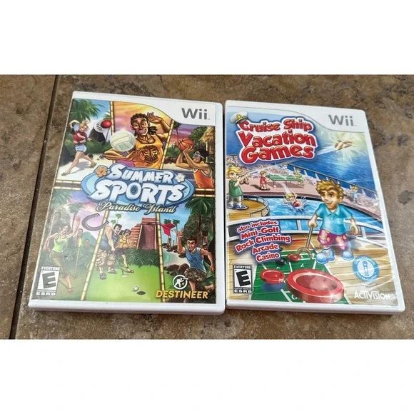 Nintendo Wii  Bundle Lot Of (2) Summer Sports, Cruise Ship Vacation Games