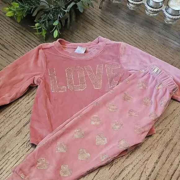 The Children's Place Pink Love Pajama Set 3T